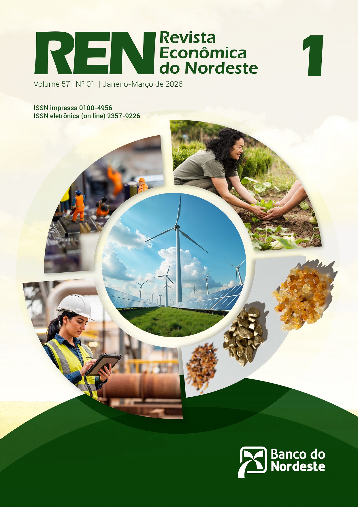 As imagens da capa da REN denotam o tema da economia circular e a transição energética. Ao centro a geração de energia a partir de fontes renováveis, e os demais quadrantes, em sentido horário, agricultura sustentável, minerais críticos e terras raras, produção de biogás a partir de aterros sanitários, finalmente, mineração urbana de resíduos sólidos.